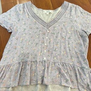 WOMENS PURPLE FLORAL BLOUSE